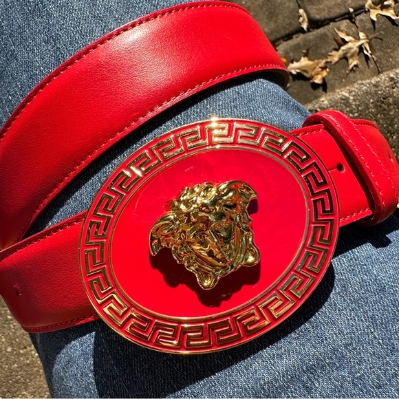 Versace Red Medusa Belt - Picture 9 of 10
